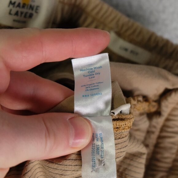 Marine Layer Sweatpants Mens Medium Beige Brown Slim Fit Heavyweight Cotton - Picture 11 of 12